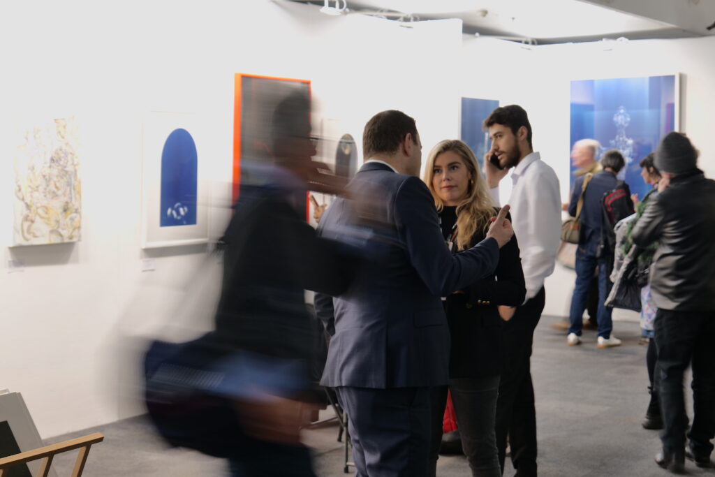 Visitors on the stand at London Art Fair