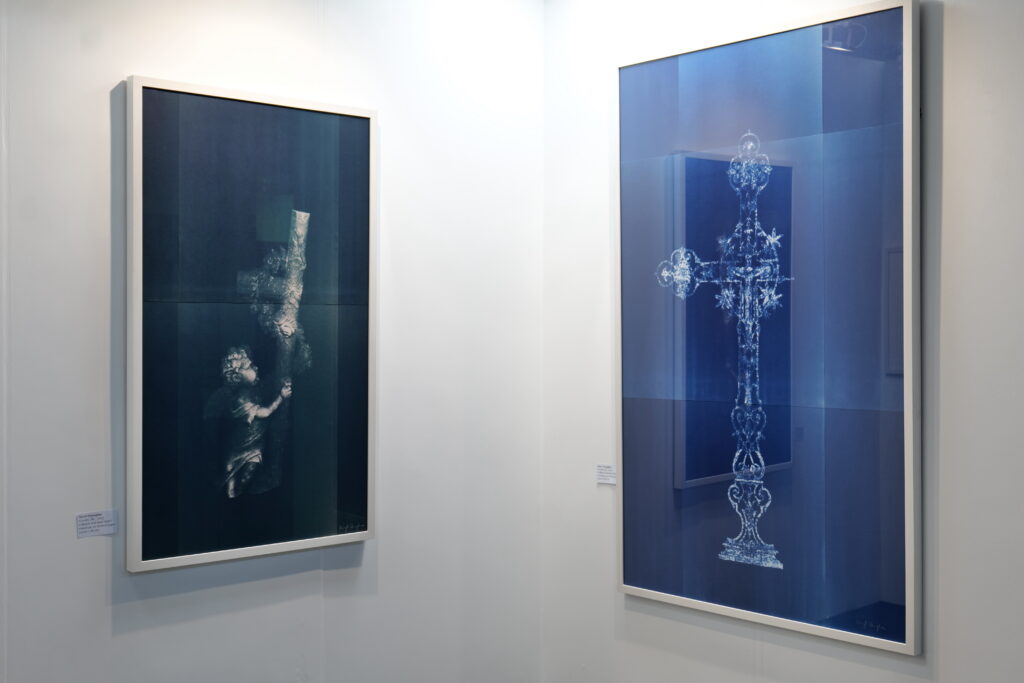 Two framed blue cyanotype works
